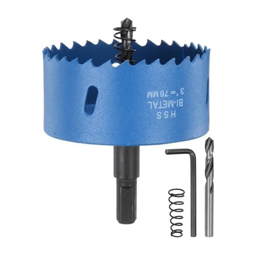 Image of sourcing map Bi-Metal Hole Saw Kit 76mm (2-15/16") Hole Cutter Set with 1pcs 1/4" Hex Shank Arbor 2pcs 1/4" Center Drill Bits 2ps Springs 1pcs Wrench for Wood Plastic Soft Metal