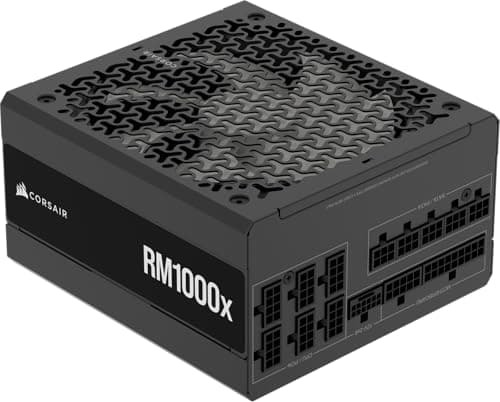 Image of Corsair RM1000x ATX 3.1 PCIe 5.1 Ready Fully Modular 1000W Power Supply – Low-Noise, Cybenetics Gold Efficiency, Native 12V-2x6 Connector – Black