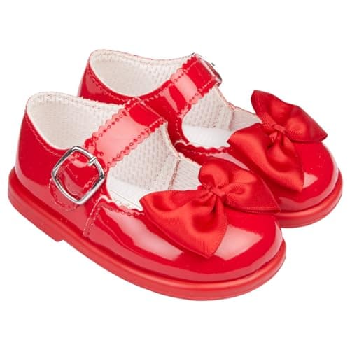 Image of EARLY DAYS Baypods, Toddler Shoes with Hard Sole, Baby Girls First Walking Shoes with Anti-Slip Sole, First Walkers, Made in England, Red Patent, 5 UK Child