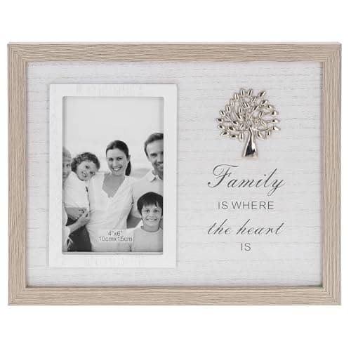 Image of Shudehill Giftware Classic Sentiment Wooden 4x6 Photo Frame - Mum, Nan, Family, Friends, Engagement, Mr & Mrs Wedding or Christening Designs with Meaningful Quote, Gift Idea (Family)
