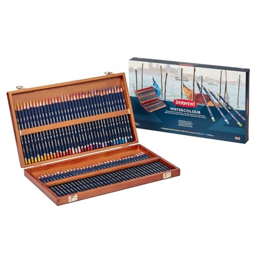 Image of Derwent Watercolour Pencils, Painting & Drawing, Set Of 72 In Wooden Gift Box, Ideal For Blending & Layering, Professional Quality, 32891
