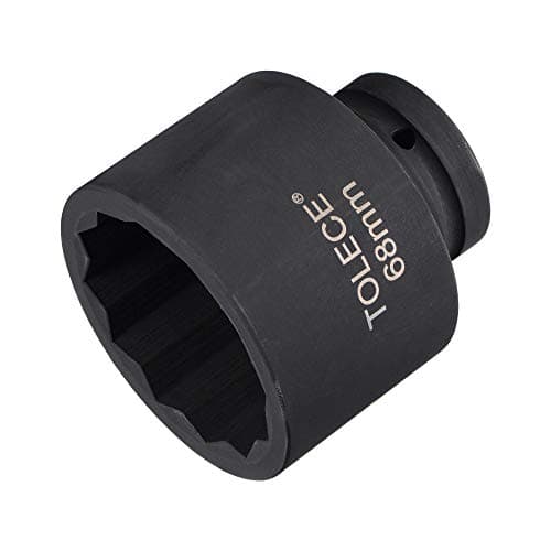 Image of sourcing map 1-Inch Drive 68mm 12-Point Impact Socket, CR-MO Steel 95mm Length, Standard Metric Sizes