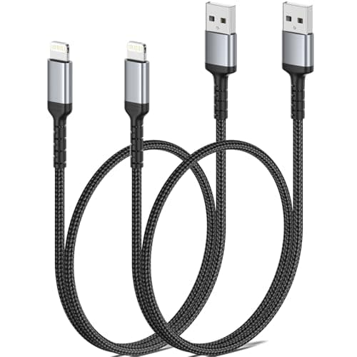 Image of ULIFTUS Short iPhone Charger Cable, 50CM 2Pack Lightning Cable MFi Certified iPhone Charging Cord 0.5M Braided USB to Lightning Lead for iPhone 14 13 12 11 Pro Max XR XS X 8 Plus SE