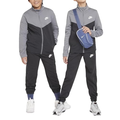 Image of NIKE FD3067-084 K NSW TRACKSUIT POLY FZ HBR Jacket Unisex SMOKE GREY/ANTHRACITE/WHITE Size XL