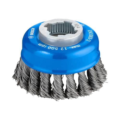 Image of Bosch 1x PRO Steel Longlife Cup Brush, Knotted Wire for Small Angle Grinder and X-Lock (for Steel, Ø 75 mm, Professional Accessory Small Angle Grinder)