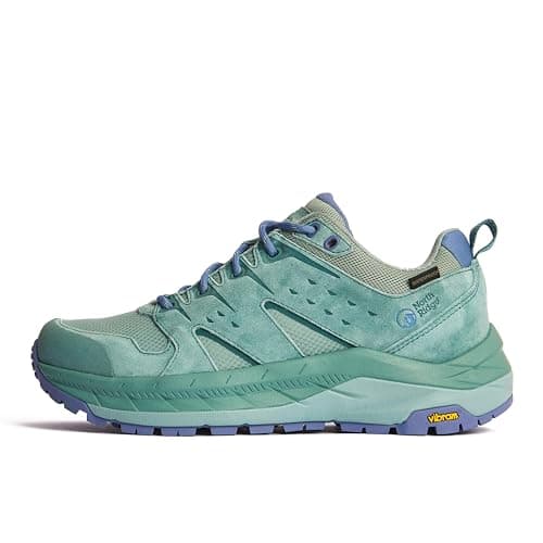 Image of North Ridge Women’s Swift Waterproof Low Hiking Shoe with High Traction Sole, Waterproof, Breathable (Green, UK Footwear Size System, Adult, Women, Numeric, Medium, 6)