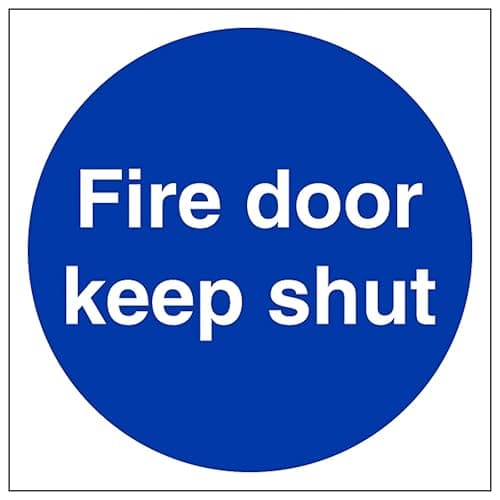 Image of V Safety Fire Door Keep Shut 100 x 100 mm - 3mm Aluminium Composite Safety Sign
