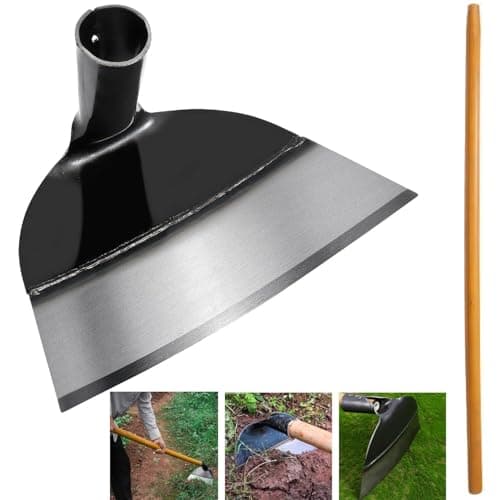 Image of WY8 Heavy-Duty Garden Hoe Steel Hoe Head with 1.2m Handle, Durable Weeding, Digging & Cultivating Tool for Gardening, Farming, Landscaping & Soil Preparation, Strong & Rust-Resistant (26cm)