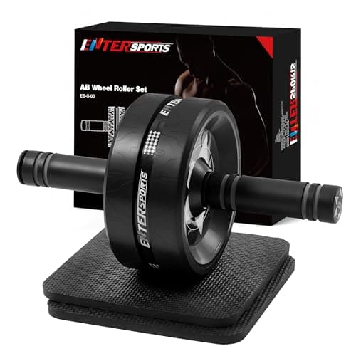Image of EnterSports Ab Rollers, Ab Trainer for Home with Two Knee Mats, Ab Wheel for Abdominal Muscle Training, Ab Exercise Wheels, Suitable for Beginners, Advanced and Professionals