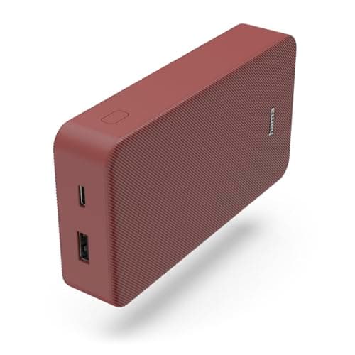 Image of "Colour 20" Power Pack, 20000 mAh, 2 Outputs: USB-C, USB-A, red