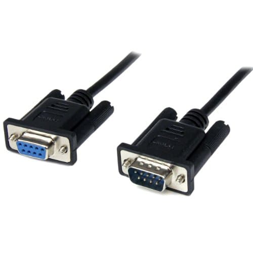 Image of StarTech.com 1 m Black DB9 RS232 Serial Null Modem Cable F/M, DB9 Male to Female, 9 Pin Null Modem Cable, 1x DB9 (M), 1x DB9 (F) - Black