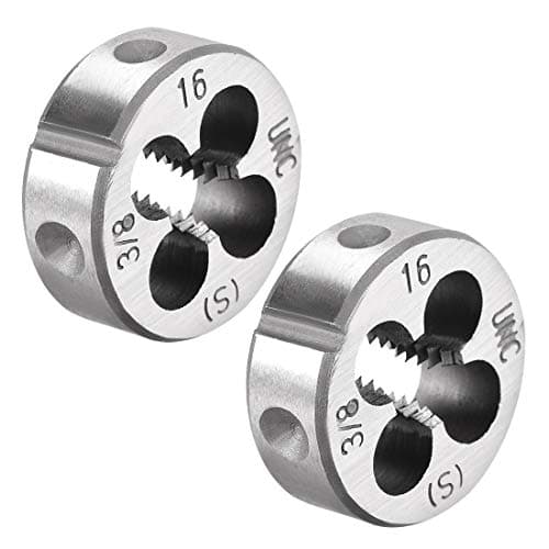 Image of sourcing map 3/8-16 UNC Round Die, Machine Thread Right Hand Threading Die, Alloy Tool Steel Screw Thread Cutting Die, 2pcs