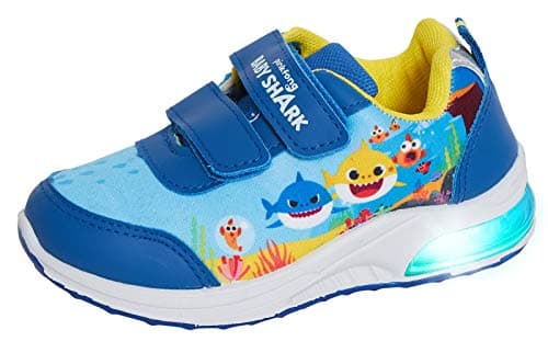 Image of Pinkfong Boys Baby Shark Light Up Sports Trainers Blue 13 UK Child/EU 32