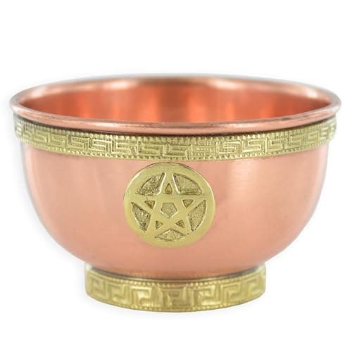 Image of Copper Bowl Pentagram Small Witch & Magic Accessory for Wicca Potions Neopaganism Gift