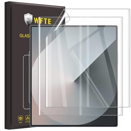 Image of WFTE Screen Protector for Samsung Galaxy Z Fold 6/Z Fold6,[2-Pack] Flexible TPU Film Screen Protector [Full Coverage] [HD Clear] [Bubble Free][Fingerprint unlock support](Transparent)