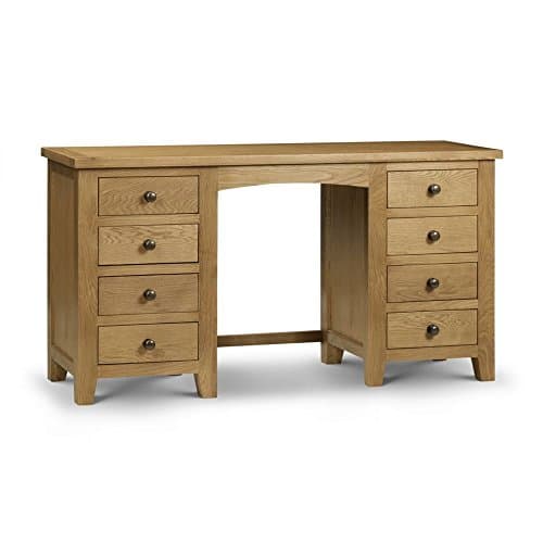 Image of Julian Bowen Marlborough Twin Pedestal Dressing Table, Oak