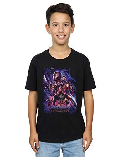 Image of Marvel Boys Avengers Endgame Movie Poster T-Shirt Black 9-11 Years