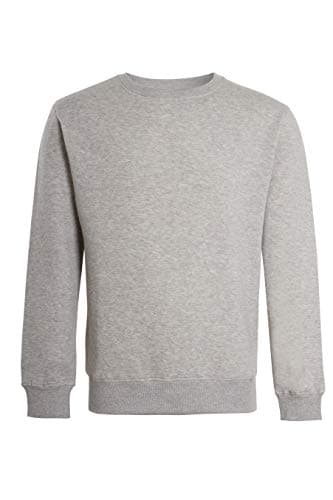 Image of imporio 11 Men Classic Plain Crew Neck Fleece Sweatshirt Mens Casual Sweatshirt Jumper Top UK Size S-XL (Grey, Medium)