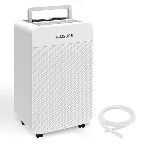 Image of HUMSURE 25L/Day Dehumidifiers for Home, 5.3L Tank Dehumidifier for Bedroom, Ultra-Quiet Sleep Mode, Drying Clothes, Negative Ion Air Purification, Auto Off, 24H Timer