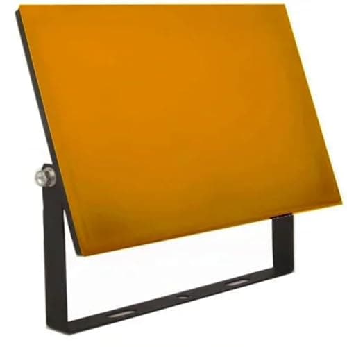 Image of Frameless 30W Amber LED Slimline Floodlight, Weatherproof Outdoor Light, IP65 Rated Focus Light for Small Gardens & Effect Lighting, Energy-Efficient, 240W Equivalent & 1 Meter Cable