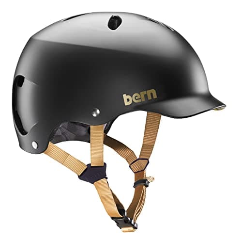 Image of BERN Watts Classic Unisex Adult Bicycle Helmet, Black/Gold, M