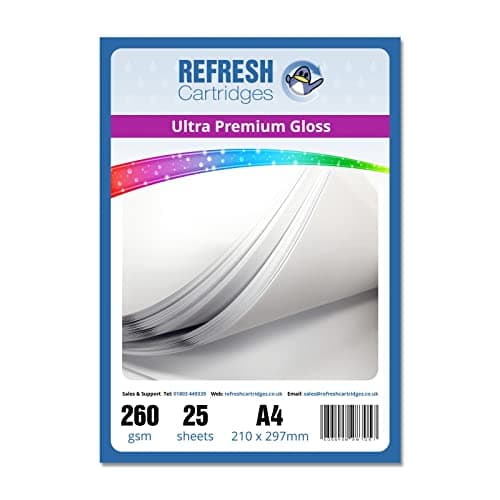 Image of Refresh Cartridges Ultra Premium Glossy Coated A4 Professional Inkjet Photo Paper 260gsm - 25 Sheets