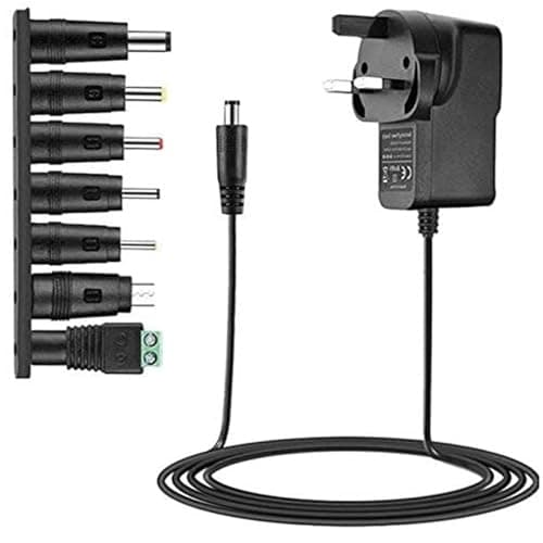 Image of 5V 2A Power Adapter, Universal Power Supply AC to DC Adapter with 7 Tips DC Plug Adapters AC Charger for LED Strip Lights, TV Box, Router, Speaker and more 5V Home Appliances