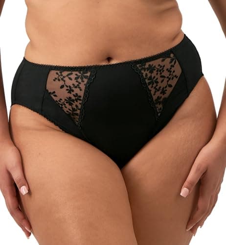 Image of Elomi Women's Zarla High Leg Brief, Black, M Plus