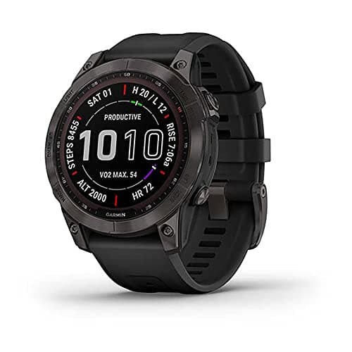 Image of Garmin Fenix 7 Sapphire Solar 47 mm, Slate Grey/Black (010-02540-21) (Renewed)