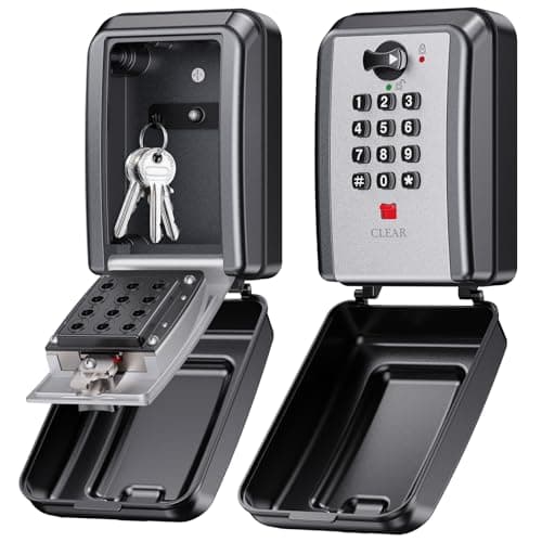 Image of Mohard Key Safe Wall Mounted, 12 Digit Combination Security Lock Box with Code, Large Capacity & Weatherproof Push Button Keysafe Outdoor, Spare Storage Keybox for Home, Office, Garage, School