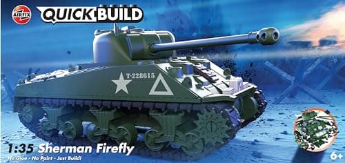 Image of Airfix - QUICKBUILD Model Tank Kit - J6042 Sherman Firefly Building Kit for Kids 6+, Construction Toys for Boys & Girls, Model Making with No Glue - Classic Vehicle Gifts Plastic Craft Sets