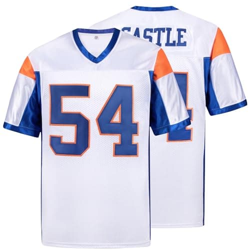 Image of kioken Thad Castle Jersey, #54 Mountain State Football Jerseys for Men Blue White S-XXXL