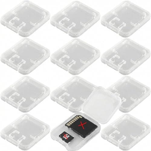 Image of ZIOYANE 12Pcs SD Card Cases, Transparent Universal Plastic Storage Case & Organizer for Memory Cards