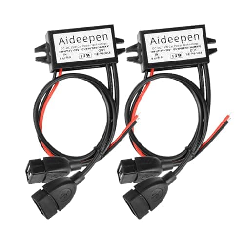 Image of 2Pcs DC 12V to 5V Converter, Aideepen 15W 3A Car Power Converter Adapter with Dual USB Connectors