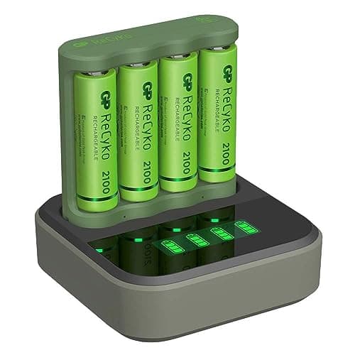 Image of GP ReCyko B421 (USB) Daily Charger with D451 Charging Dock, Includes 4 x AA NiMH 2100mAh Batteries