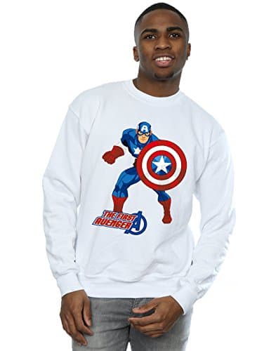 Image of Marvel Men's Captain America The First Avenger Sweatshirt White Small