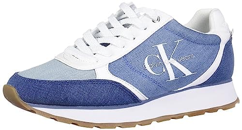 Image of Calvin Klein Women's Cayle Sneaker, Blue Denim 450, 7 UK