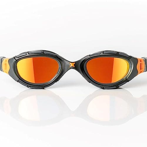Image of Zoggs Predator Flex Adult Swimming Goggles | Titanium Mirror Lens, Anti-Fog, UV Protection, Quick-Adjust Strap, Curved 180° Vision | Pool and Open Water