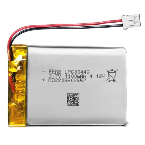 Image of EEMB Lithium Polymer battery 3.7V 1100mAh 603449 Lipo Rechargeable Battery Pack with wire JST Connector-confirm device & connector polarity before purchase