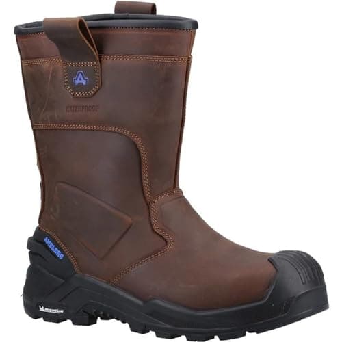Image of Amblers Safety Male AS983C Conqueror Rigger Boot/Waterproof Safety Footwear, Brown, Size UK 8