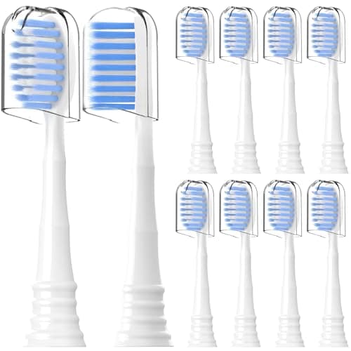 Image of Compatible with Spotlight Oral Care Electric Toothbrush Replacement Brush Heads,for Spotlight Oral Care Sonic Electric Toothbrush,with Dust Cover,10 Pack (White, M)