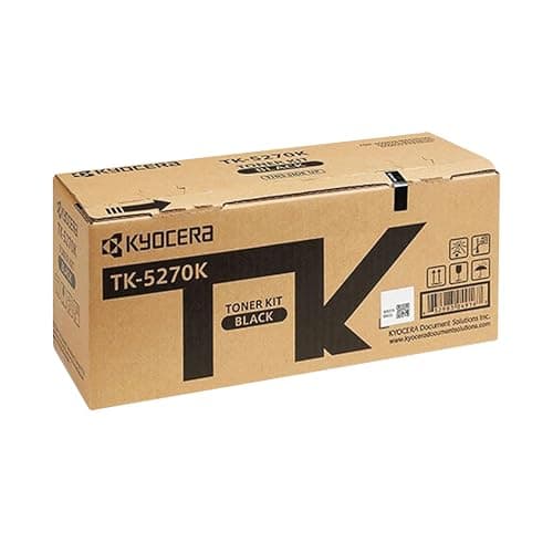 Image of Kyocera TK-5270K Black Original Toner Cartridge KYOTK5270K. Compatible with P6230cdn, M6230cidn and M6630cidn, 1T02TV0NL0, Standard