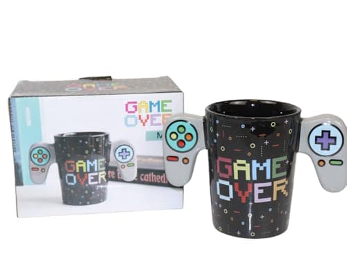 Image of B4E Game Over Ceramic Mug with Controller Handle, 295 ml, Black