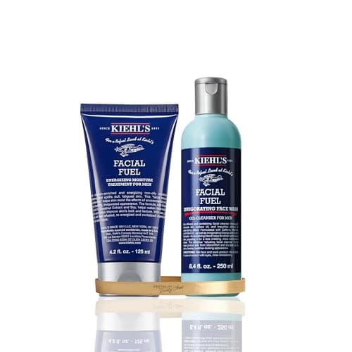 Image of Kiehl's Facial Fuel Moisturiser 125ml & Facial Fuel Energizing Face Wash 250ml, Refreshing Men's Gel Cleanser with Caffeine & Menthol