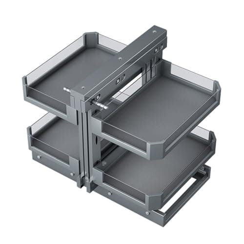 Image of SJDUYD 2 Tier Blind Corner Cabinet, 14.1 Inch Opening pull out cabinet organizer,Hidden Duty Kitchen Corner Cabinet Organizer for Right or Left Handed Open Cabinet 800frame