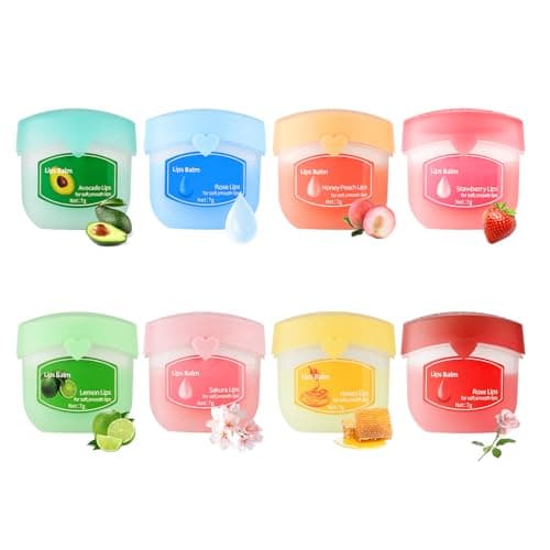 Image of LOPHE 8 Pack Lip Balm Set, Multi-Flavor Moisturizing & Nourishing Lip Care for Dry Lips, Hydrating Day & Night Lip Balms for Women & Girls