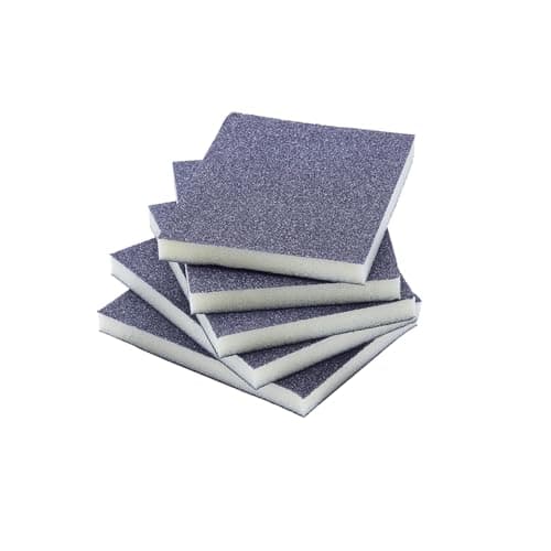 Image of ProDec 5 pk Coarse Grit Flexible Foam Filled Sanding Pad for Flat & Curved Wood & Metal Surfaces Including Window Sills, Architraves, Skirting Board, Pipes, Railings, Furniture, Balustrades, Spindles