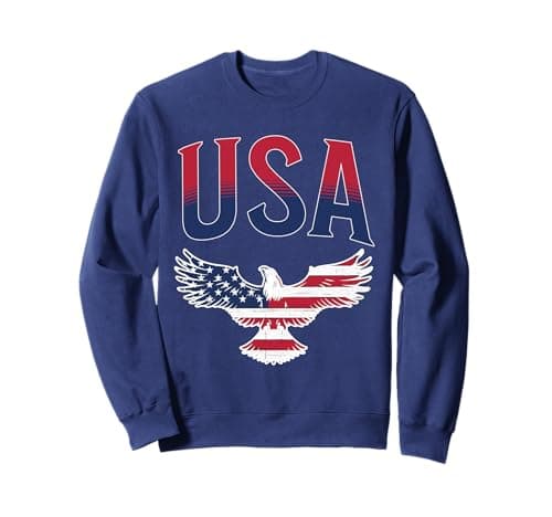 Image of PATRIOTIC EAGLE 4TH OF JULY USA AMERICAN FLAG Sweatshirt