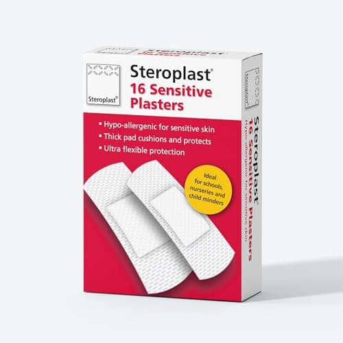 Image of Steroplast Sensitive Plasters | 16 Plasters Per Box | Two Sizes for Most Cuts & Grazes | Ultra Flexible | Ideal for Sensitive Skin