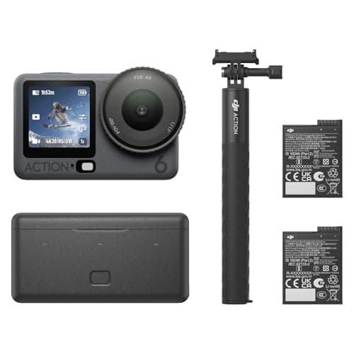 Image of DJI Osmo Action 6 Enhanced Combo, Action Camera With 1/1.1″ Square Sensor, Variable Aperture of f/2.0–f/4.0, Extended Battery Life With 2 Batteries, Action Camera 8K for Extended Outdoor Filming